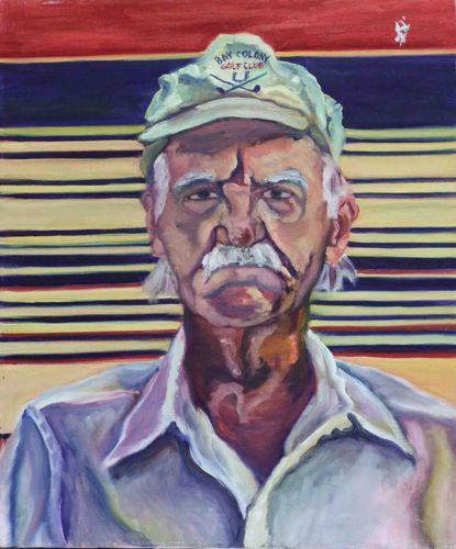 Contemporary Portrait of an Elderly Man in a Golf Hat
