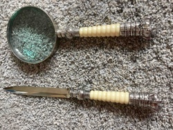 Magnifying Glass and Letter Opener Desk Set
