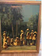 Framed Tropical Landscape with Figures