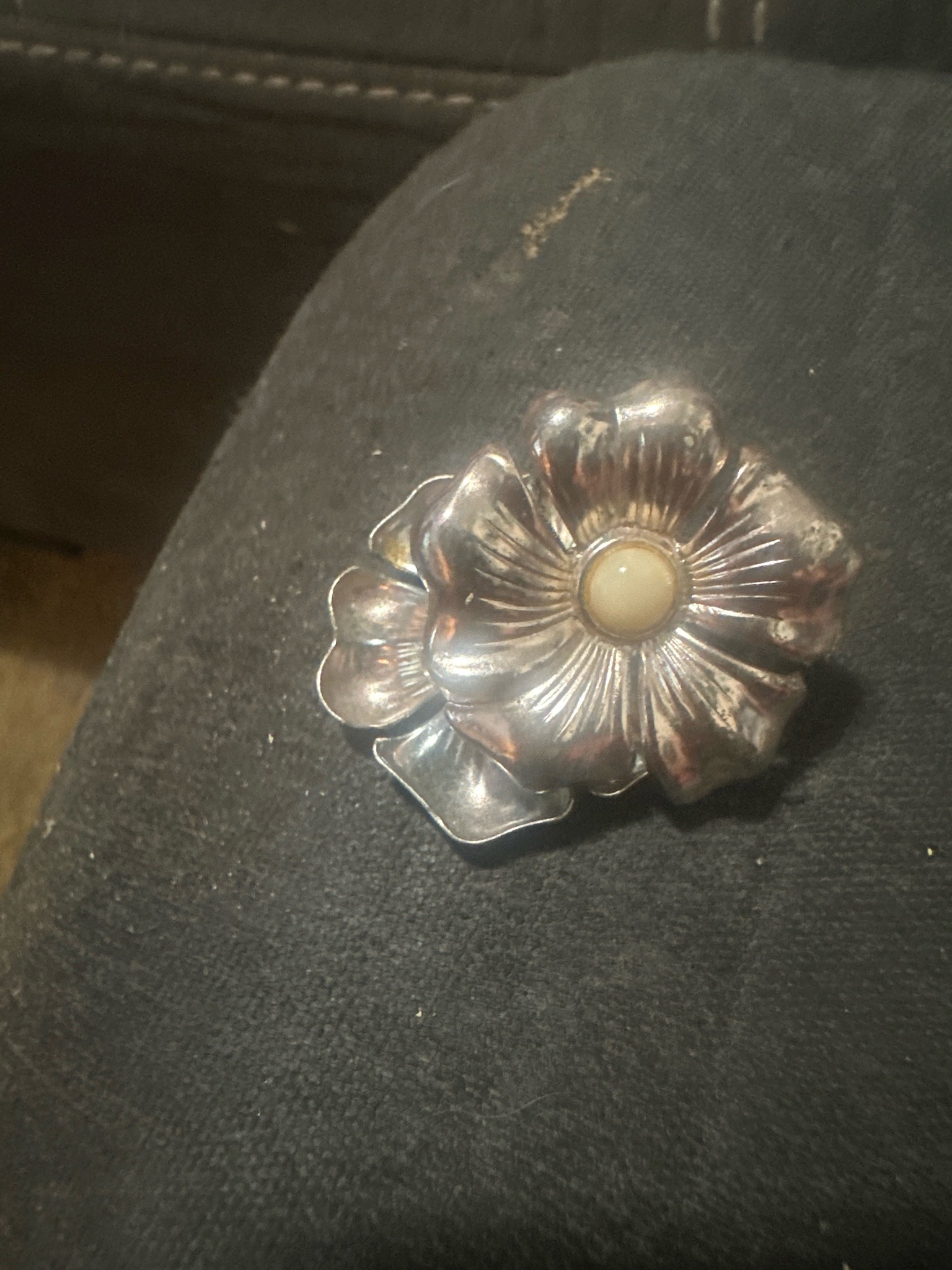 Submitted photo of Floral silver-tone brooch