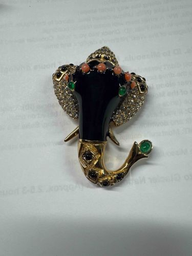 Ganesha-Inspired Elephant Head Brooch