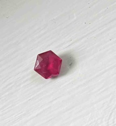 Faceted Hexagonal Magenta Gemstone