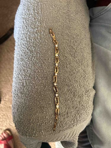Gold-Tone Bracelet with Clear Gemstones