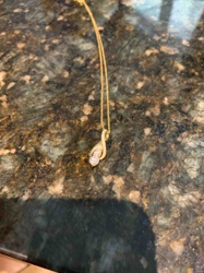 Yellow Gold Tone Moissanite Swirl Pendant Necklace
