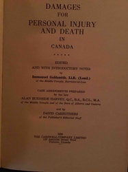 DAMAGES FOR PERSONAL INJURY AND DEATH IN CANADA (1959 Legal Textbook)