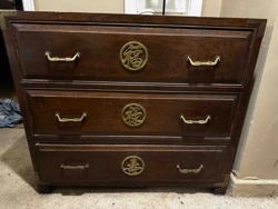 Chinese Style Hardwood Chest of Drawers with Fu Lu Shou Medallions