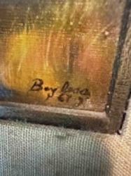 Signed Artwork with Wood Frame