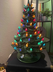 Vintage Ceramic Christmas Tree Lamp