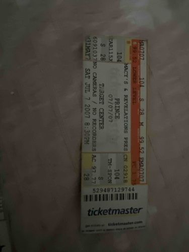 Prince Concert Ticket Stub (Macy's & Revelations Presents, Target Center, July 7, 2007)