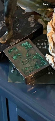 Malachite Inlaid Brass Box