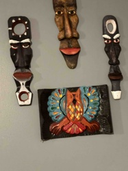 Assorted Carved Wooden Wall Hangings