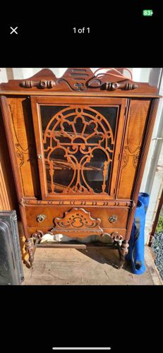 Antique Victorian Eastlake Style China Cabinet