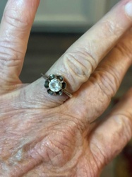 Floral Bezel Set Solitaire Ring