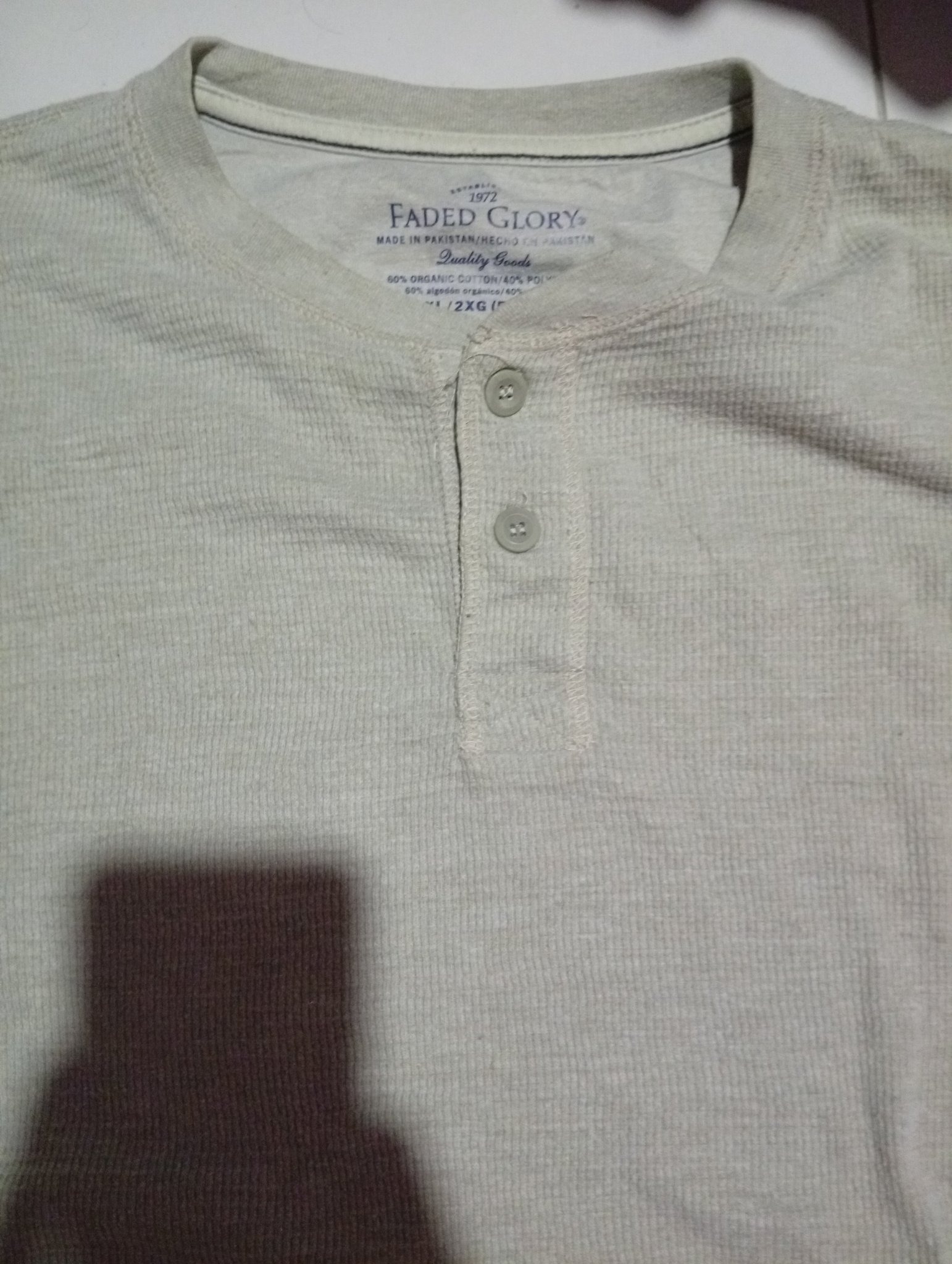 Submitted photo of Faded Glory thermal henley shirt (not authenticated)