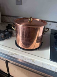 Copper Stockpot with Brass Handles