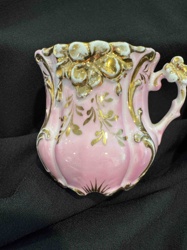 Victorian/Edwardian Pink Porcelain Bud Vase with Gilt and Enamel Decoration