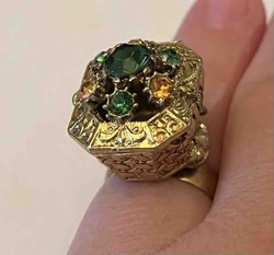 Vintage Ornate Gemstone Cocktail Ring