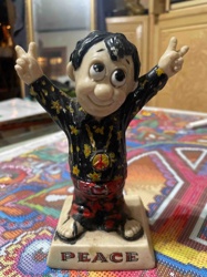 Peace Sign Hippie Character Figurine