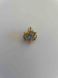 Gold and Aquamarine Lantern Pendant
