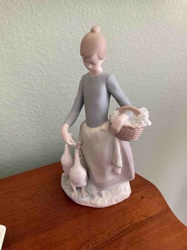 Lladro 'Girl with Goslings and Basket' Figurine