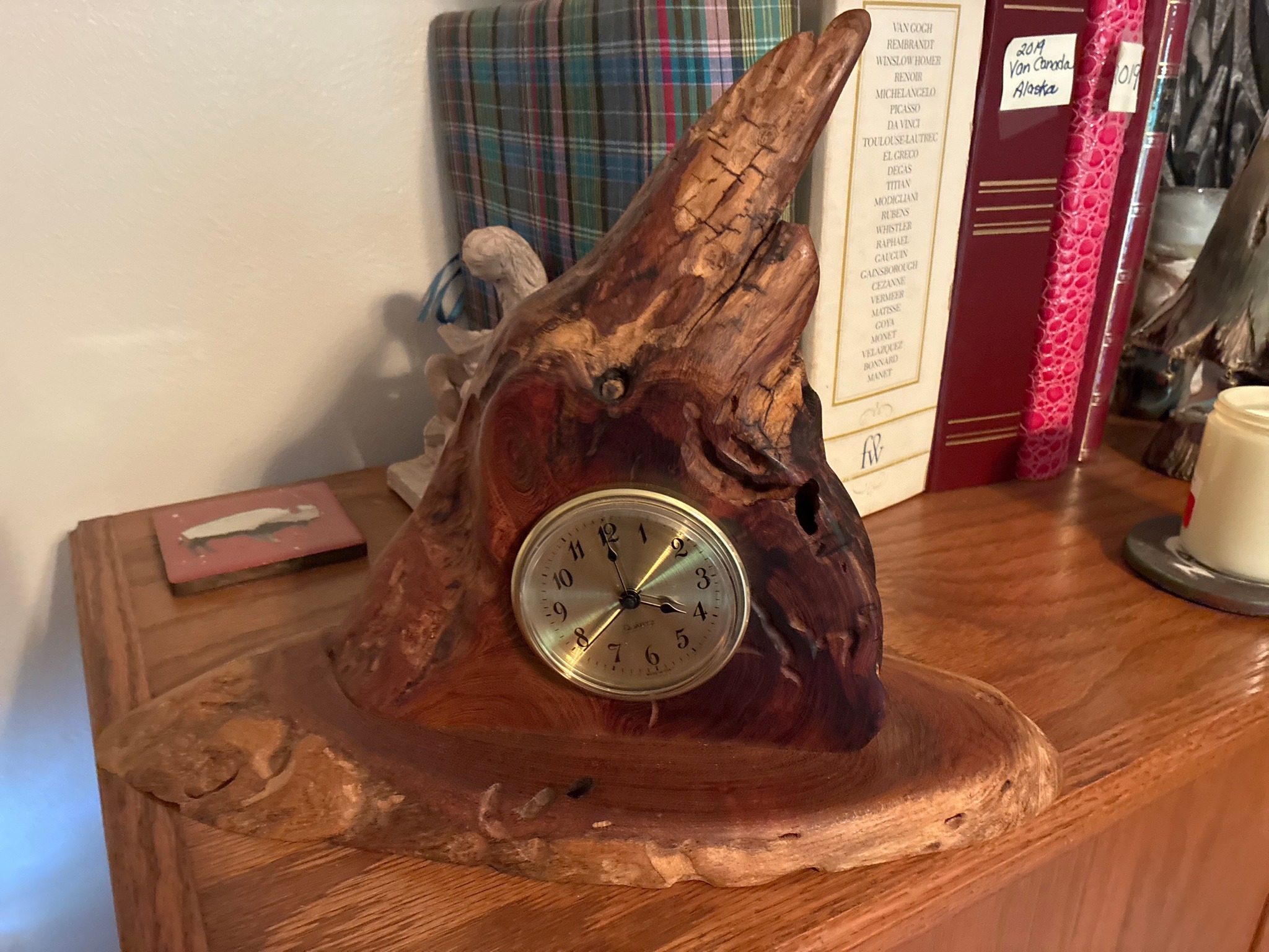 Submitted photo of Live Edge Wooden Burl Desk Clock