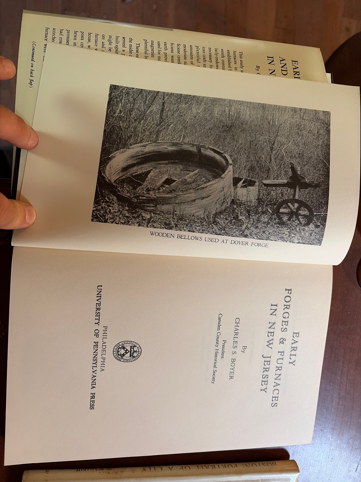 Submitted photo of Hardcover Book titled 'Early Forges & Furnaces in New Jersey' (not authenticated)
