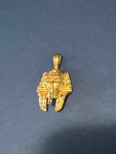 14K Gold King Tutankhamun Pharaoh Mask Pendant