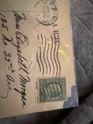 Vintage Postcard with 1 Cent US Postage Stamp and Seattle Postmark