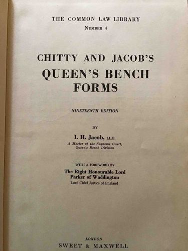 Chitty and Jacob's Queen's Bench Forms, Nineteenth Edition