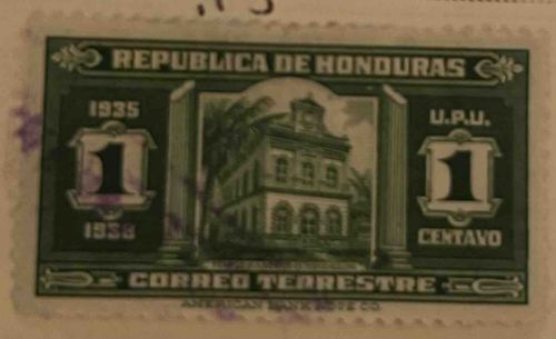 Honduras 1935-1938 1 Centavo Airmail Stamp, U.P.U. Issue