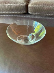 Clear Glass Serving Bowl with Integrated Pedestal Base