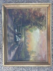 Pastoral Landscape with Shepherd and Sheep Oil Painting