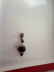 Vintage-Style Black and Blue Gemstone Drop Earring