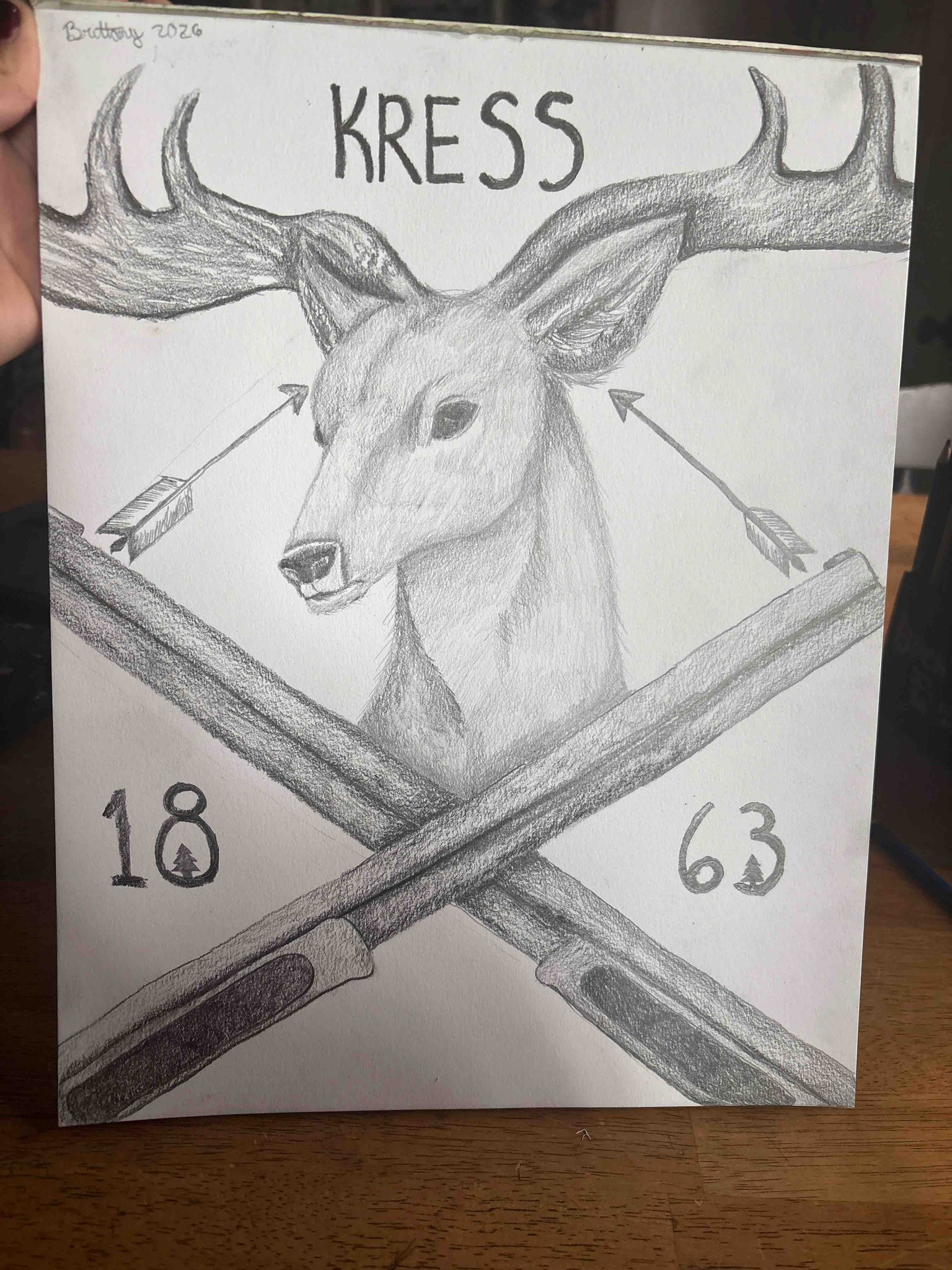 Original Graphite Illustration titled 'KRESS' by Brittany