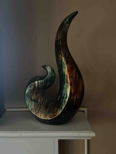 Abstract Ceramic Flame Sculpture