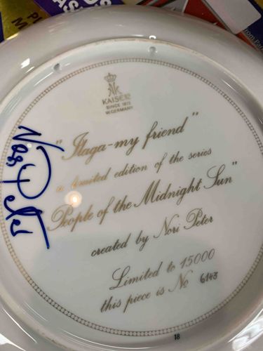 Kaiser "Iliaga-my friend" Limited Edition Plate from "People of the Midnight Sun" Series by Nori Peter, No. 6143, Signed
