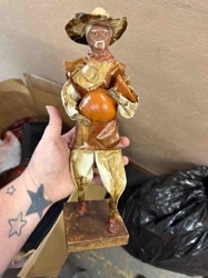 Paper Mache Peasant Figure with Pot