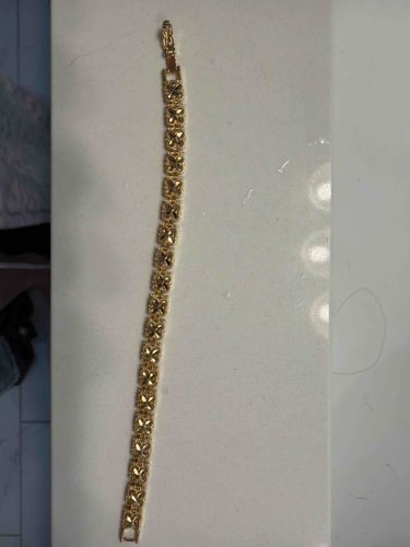 Gold-Tone Filigree Pattern Link Bracelet