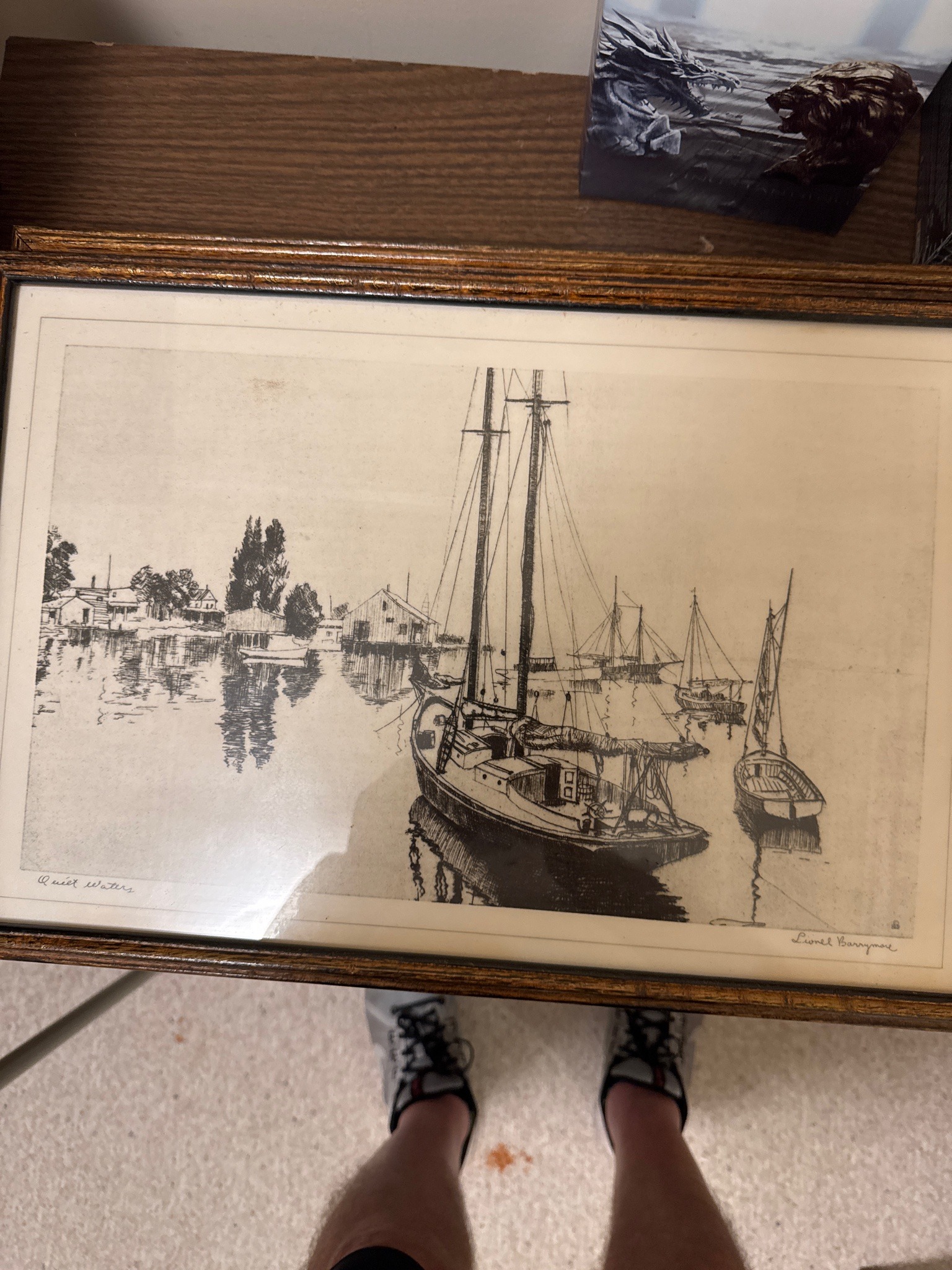 "Quiet Waters" Etching by Lionel Barrymore