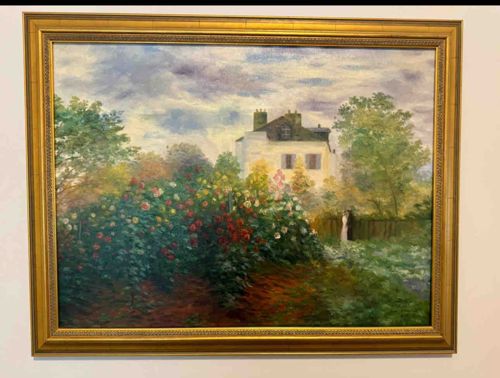 Painting by Jane Schoenfid: House in a Garden