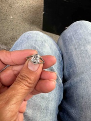 Pear-Shaped Solitaire Ring with V-Split Band