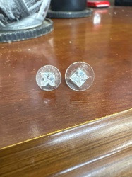 Pair of Square-Cut Gemstone Stud Earrings