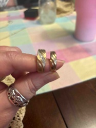 Matched Duo-Tone Gold-Toned Diamond Accented Bands