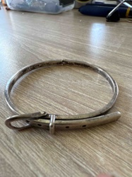 Sterling Silver Buckle Bangle Bracelet