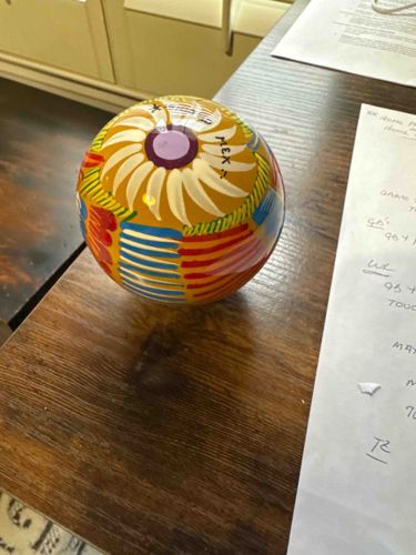 Hand-Painted Mexican Ceramic Decorative Sphere