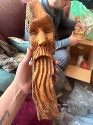 Hand-Carved Wood Spirit Sculpture