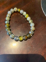 Dragon Vein Agate Beaded Stretch Bracelet