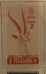 Italian East Africa 2 Centesimi Antelope Stamp