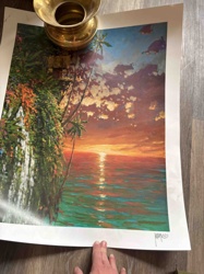 Tropical Sunset Seascape Art Print