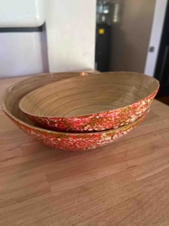 Decorated Bamboo Nesting Bowls